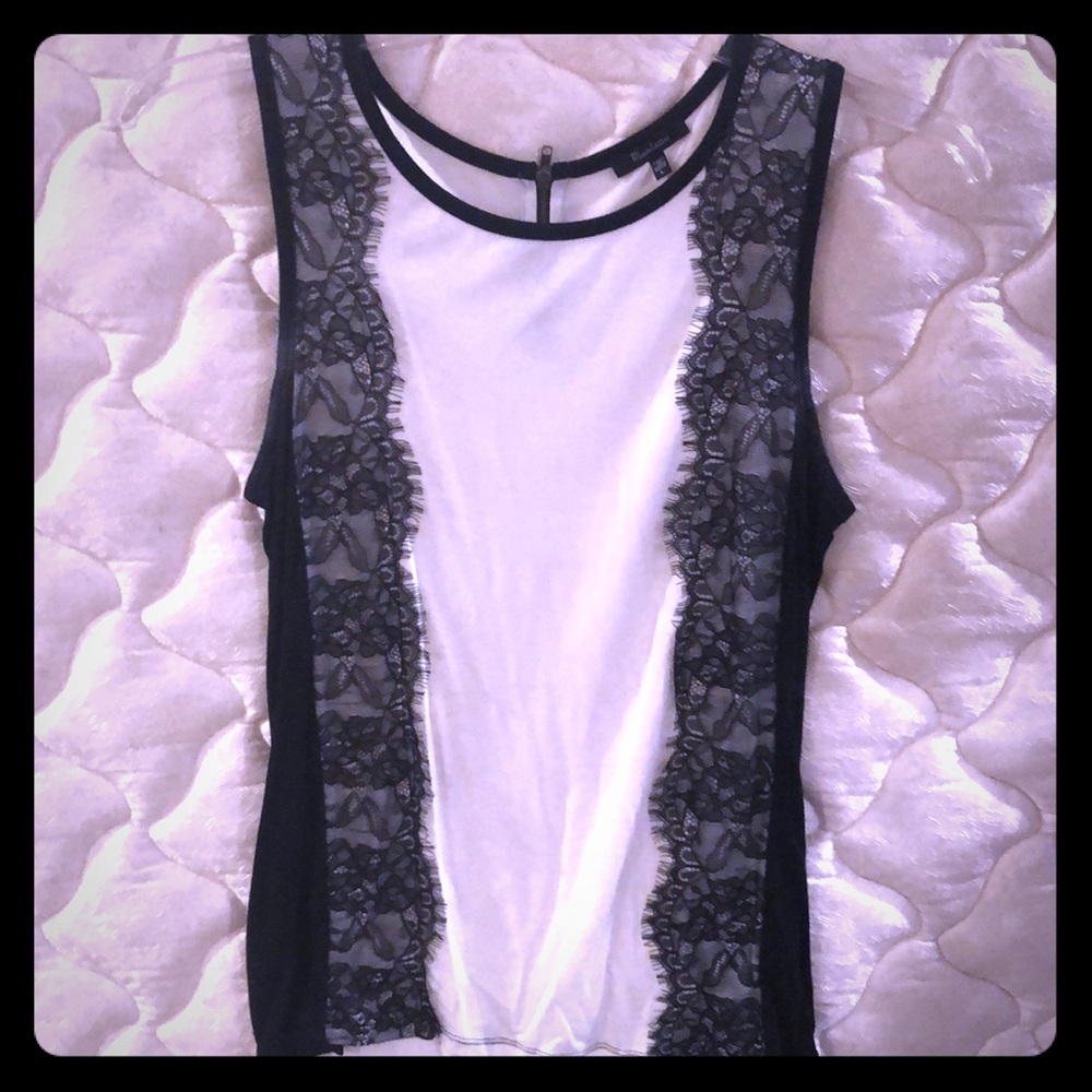 Black and White Lace Tank size L
